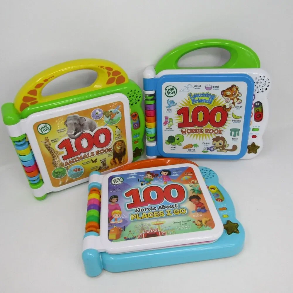LeapFrog 100 Words Book Lot 3 Learning Friends Animals Places I Go Electronic